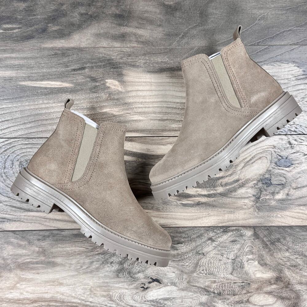 NIB Steve Madden Marceline 9M Taupe Suede Chelsea Ankle Boots Booties - Picture 3 of 11